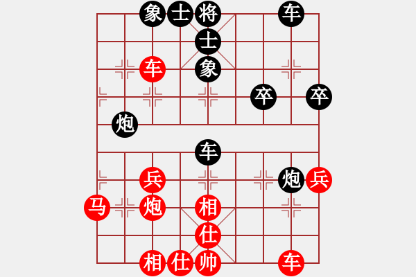 象棋棋譜圖片：洪大20160403五七炮進(jìn)三兵對(duì)屏風(fēng)馬-黑右象大出車(chē) - 步數(shù)：36 