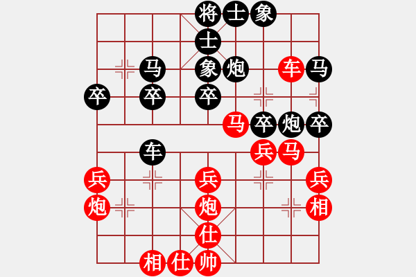 象棋棋譜圖片：劉杰先勝王超（2015年8月的哥月賽） - 步數(shù)：30 