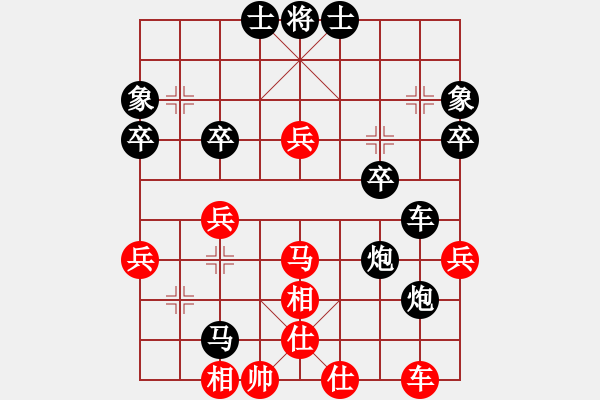 象棋棋譜圖片：后補(bǔ)列炮：進(jìn)炮串打得子＿踩雙臥槽取勝！ - 步數(shù)：40 