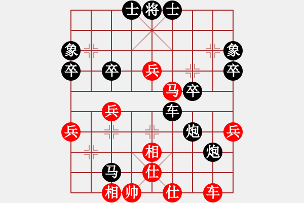 象棋棋譜圖片：后補(bǔ)列炮：進(jìn)炮串打得子＿踩雙臥槽取勝！ - 步數(shù)：42 