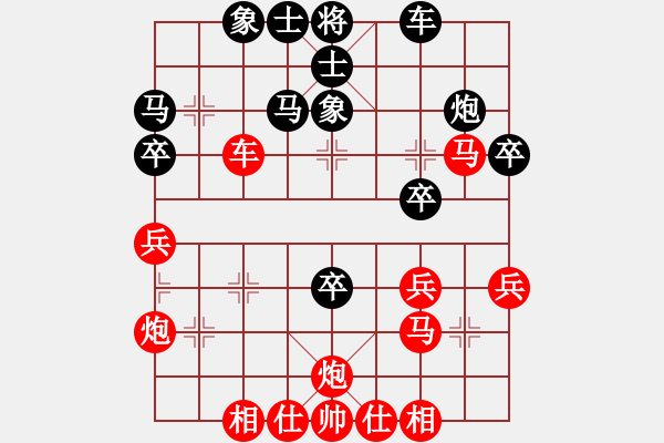 象棋棋譜圖片：橫才俊儒[292832991] -VS- 青春就該揮霍著過(guò)丶[2256281264]（跨越雷池） - 步數(shù)：40 