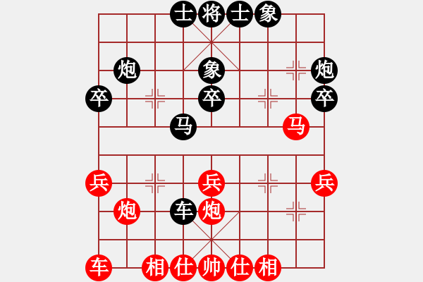 象棋棋譜圖片：藍(lán)天下有情人[紅] -VS- 負(fù)分太后 魚(yú)[黑](19) - 步數(shù)：30 