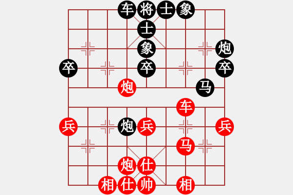 象棋棋譜圖片：中炮先鋒馬對(duì)屏風(fēng)馬飛右象 - 步數(shù)：40 