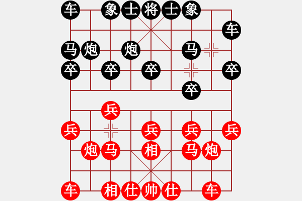 象棋棋譜圖片：張曉平     先負(fù) 馮明光     - 步數(shù)：10 