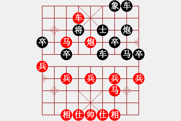 象棋棋譜圖片：先手：順炮到列手炮10 - 步數(shù)：35 