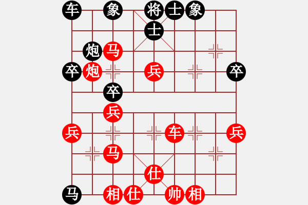 象棋棋譜圖片：第032局中炮過河車對(duì)屏風(fēng)馬(紅進(jìn)中兵黑外馬捉車)式 - 步數(shù)：43 