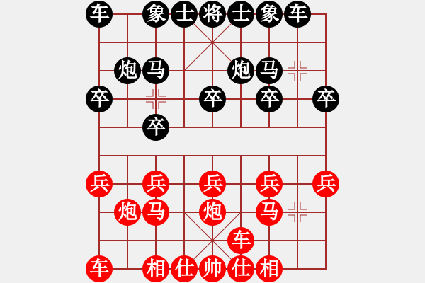 象棋棋譜圖片：亂迷糊紅負(fù)葬心【起馬轉(zhuǎn)中炮對進(jìn)７卒】 - 步數(shù)：10 