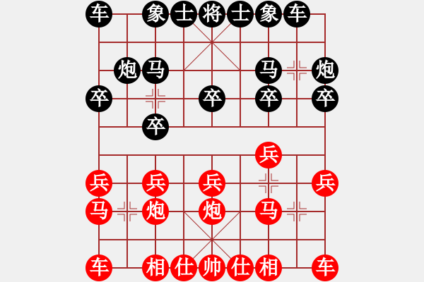 象棋棋谱图片：李明军 先和 李成蹊 - 步数：10 