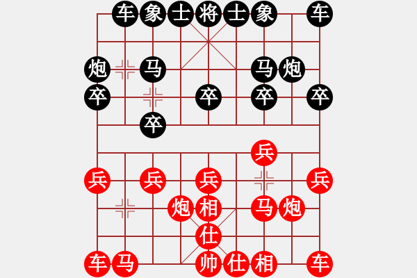 象棋棋譜圖片：智貂蟬之妹妹[紅] -VS- wolf_ha[黑] - 步數(shù)：10 