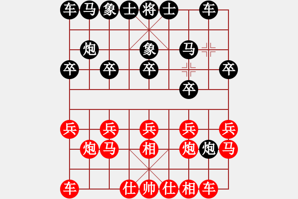 象棋棋谱图片：胡景尧 先和 吴可欣 - 步数：10 