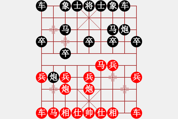 象棋棋譜圖片：天龍［紅］ - 紅先負 - 詩雨流星［黑］ - 步數(shù)：10 