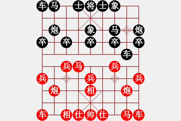 象棋棋谱图片：浙江省 申恩炫 胜 广东省 张峻 - 步数：10 