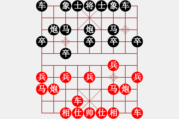 象棋棋譜圖片：qiwang_00544[紅] -VS- 行者必達[黑]【對兵局紅 負 黑左中炮】 - 步數(shù)：10 