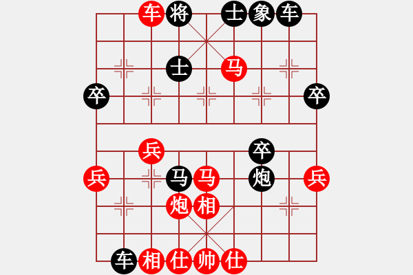 象棋棋譜圖片：五九炮對(duì)屏風(fēng)馬炮打兵（3） - 步數(shù)：45 