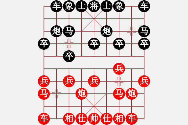 象棋棋譜圖片：傳說中的模仿棋？對稱局？ - 步數(shù)：10 