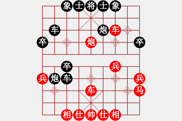 象棋棋譜圖片：五七炮炮8進(jìn)4，馬7進(jìn)6變，，天地友情(5段)-和-書房陽光(日帥) - 步數(shù)：40 