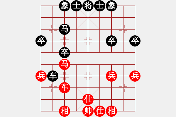 象棋棋谱图片：温州老郭(1段)-和-周锦俊(1段) - 步数：40 