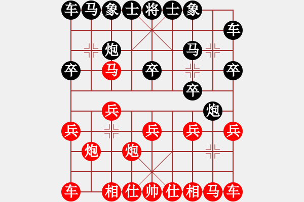 象棋棋谱图片：张彬 先和 侯文博 - 步数：10 