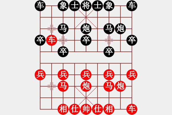 象棋棋譜圖片：20110211黑D00 順炮緩開車局 - 步數(shù)：10 