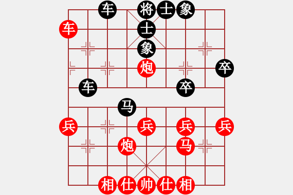 象棋棋谱图片：走钢丝(6段)-和-湘湖小卒(8段) - 步数：40 