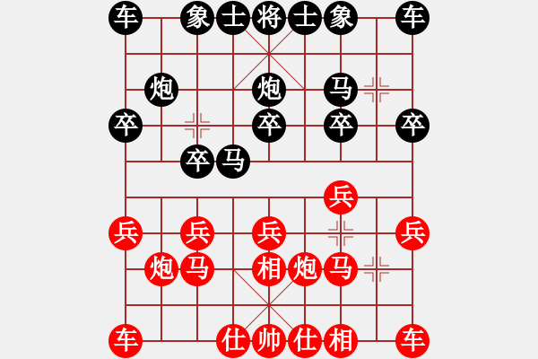 象棋棋譜圖片：棋迷[紅] -VS- 北喬峰[黑] - 步數(shù)：10 