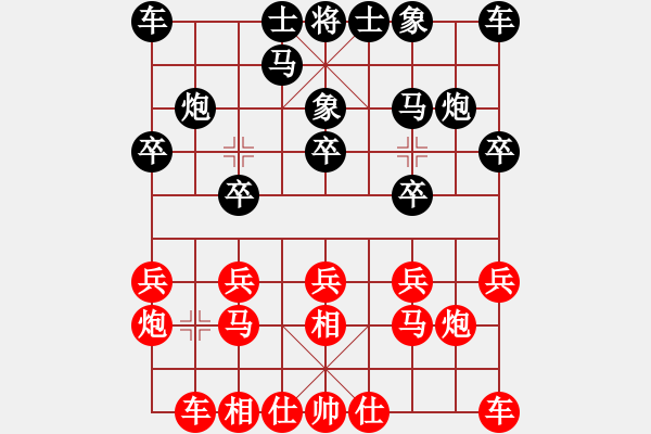 象棋棋谱图片：广州市象棋协会 梁雅让 负 杭州市棋类协会 郑宇航 - 步数：10 