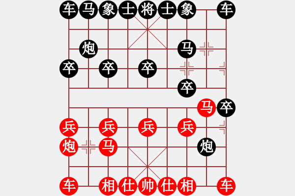 象棋棋譜圖片：該勝沒拿下：招財千 紅先和 過河卒 - 步數(shù)：10 