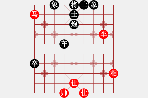 象棋棋譜圖片：該勝沒拿下：招財千 紅先和 過河卒 - 步數(shù)：100 