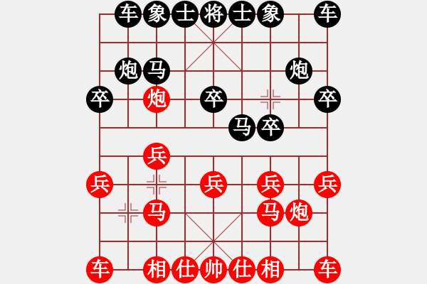 象棋棋譜圖片：進(jìn)馬對進(jìn)馬進(jìn)七兵對進(jìn)7卒16車九平八 - 步數(shù)：10 