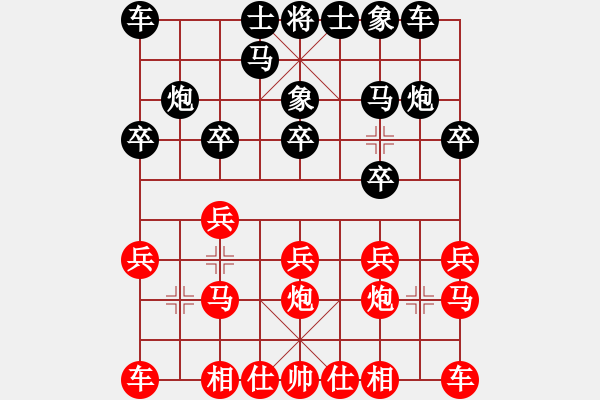 象棋棋譜圖片：為愛(ài)單行(9段)-和-品棋斷劍神(月將)對(duì)兵轉(zhuǎn)兵底炮 - 步數(shù)：10 