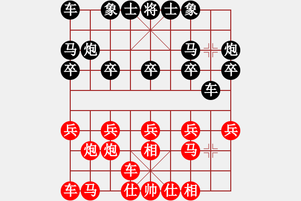 象棋棋譜圖片：錯(cuò)誤防守激光炮，同馬 - 步數(shù)：10 