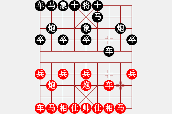 象棋棋譜圖片：一心一弈[紅] -VS-小草 [黑] - 步數(shù)：10 