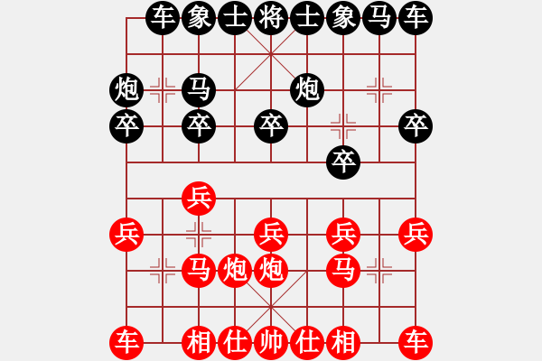 象棋棋谱图片：第5台.北京王跃飞(8.0) VS 上海谢靖(8.0) - 步数：10 