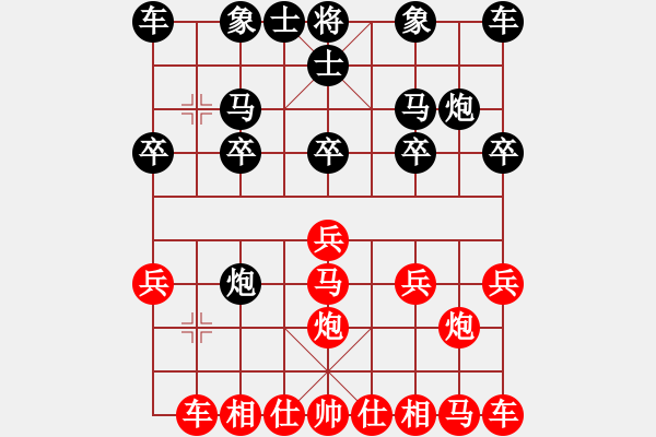 象棋棋譜圖片：馬炮局后勝夢(mèng)想成真：有車(chē)不打兌成均勢(shì) 小卒到底千里照面 - 步數(shù)：10 