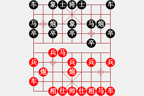 象棋棋譜圖片：第一輪 西安柴小西先勝三橋王剛 - 步數(shù)：10 