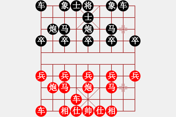 象棋棋谱图片：王天一 先胜 9-3特大(2019.10.8) - 步数：10 