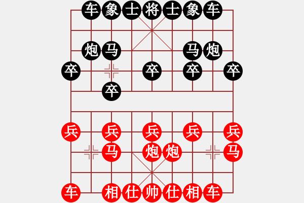 象棋棋谱图片：上海 金静章 负 陕西 张旒十 - 步数：10 