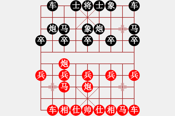 象棋棋譜圖片：初學者（紅）――生命之歌（黑） - 步數(shù)：10 