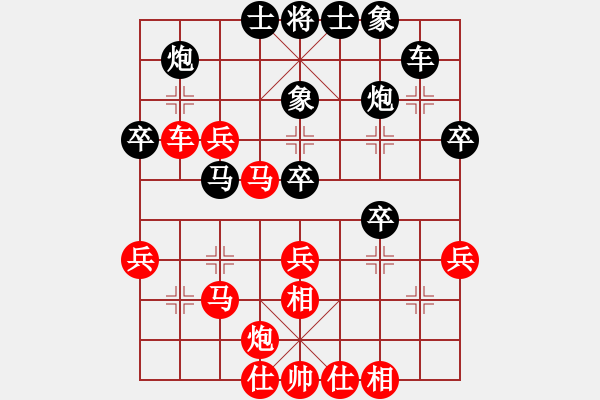 象棋棋譜圖片：后旗張(1段)-和-小馬哥的哥(1段) - 步數(shù)：40 