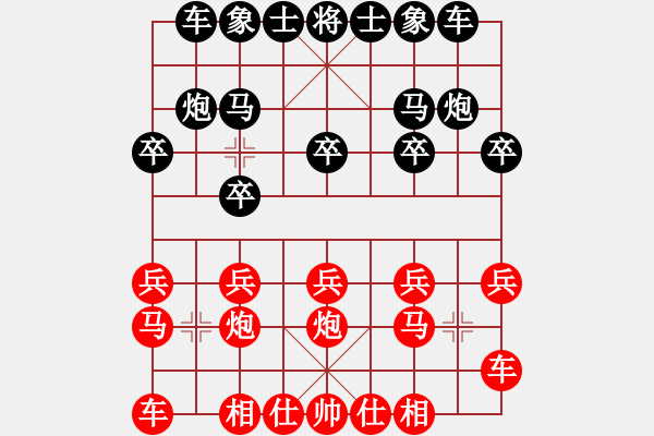 象棋棋譜圖片：后手對(duì)劉華 橫車7路炮進(jìn)外馬 - 步數(shù)：10 