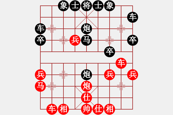 象棋棋譜圖片：xujscn(9段)-負(fù)-青城小刀(3段)順炮直車(chē)對(duì)緩開(kāi)車(chē) - 步數(shù)：30 