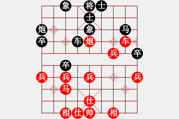 象棋棋譜圖片：907局 B00- 中炮局-BugChess Plus 19-07-08 x64(業(yè)余) (先和) - 步數(shù)：40 