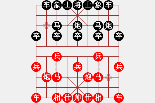 象棋棋譜圖片：6712局 A51-仕角炮對(duì)進(jìn)左馬-天天AI選手FALSE 紅先和 小蟲引擎23層 - 步數(shù)：10 