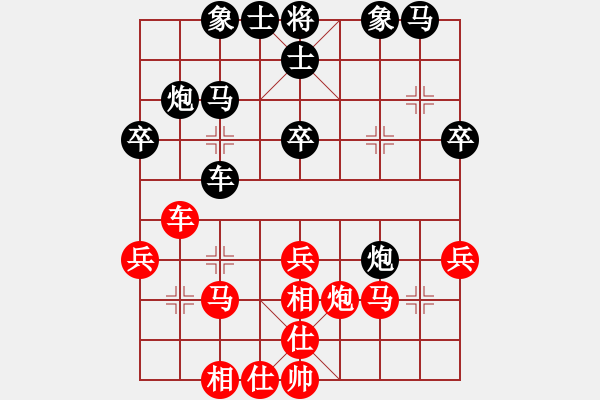 象棋棋譜圖片：6712局 A51-仕角炮對(duì)進(jìn)左馬-天天AI選手FALSE 紅先和 小蟲引擎23層 - 步數(shù)：30 