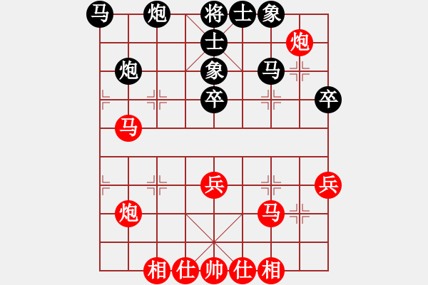 象棋棋譜圖片：倒數(shù)最后(9段)-和-老王中王(月將) - 步數(shù)：40 