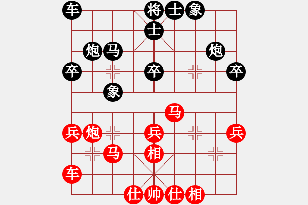 象棋棋譜圖片：xinpu(2段)-和-反彈琵琶(月將) - 步數(shù)：30 