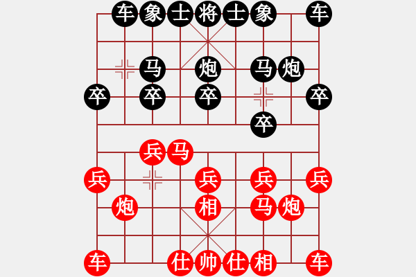 象棋棋譜圖片：仙人指路紅先鋒馬黑補(bǔ)中炮（黑勝） - 步數(shù)：10 