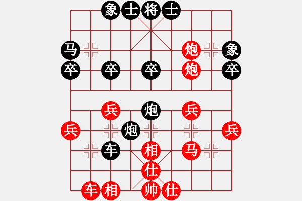 象棋棋譜圖片：古月(2段)-和-千方百計(3段) - 步數：32 