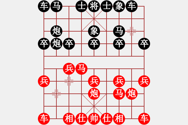 象棋棋譜圖片：啊我不1234[紅] -VS- lessbye369[黑] - 步數(shù)：10 