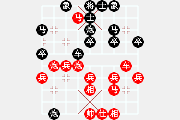 象棋棋譜圖片：27、1仙人指路攻卒底炮轉(zhuǎn)1順炮3:先正馬才邊馬，再車巡河，應(yīng)對3種紅攻擊都優(yōu) - 步數(shù)：28 